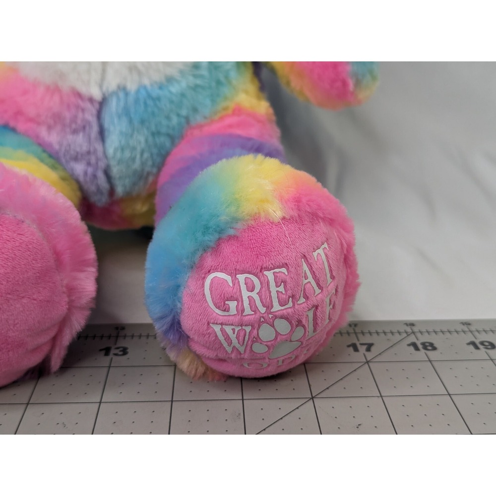 Build a Bear Great Wolf Lodge Plush Rainbow 18 Inch 2021 Stuffed Animal Toy - Picture 4 of 8